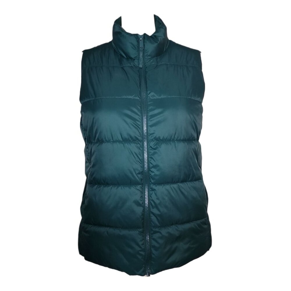 Gap Vest Womens Medium Green‎ Puffer Packable Zip Coldcontrol Gorpcore Outdoor